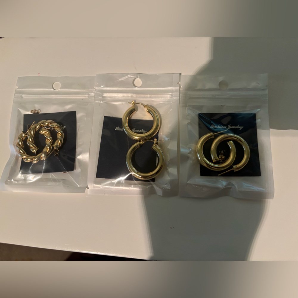 3 sets of gold custom earrings (will go quickly)